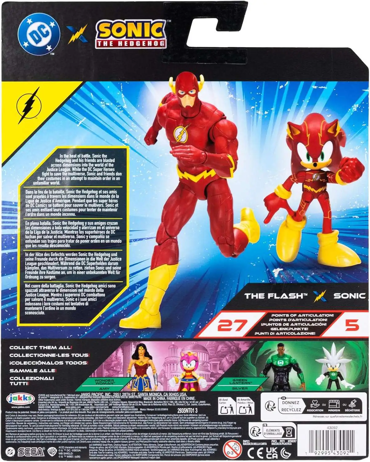 Sonic The Hedgehog x DC The Flash Sonic Action Figure 2-Pack Jakks