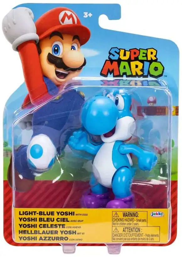 World of Nintendo Super Mario Light-Blue Yoshi Action Figure