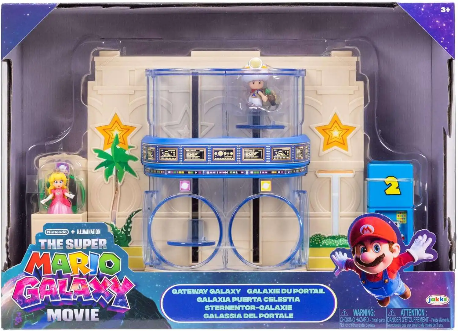 Super Mario Galaxy Movie Gateway Galaxy 1.5-Inch Diorama Playset [Princess Peach & Captain Toad]