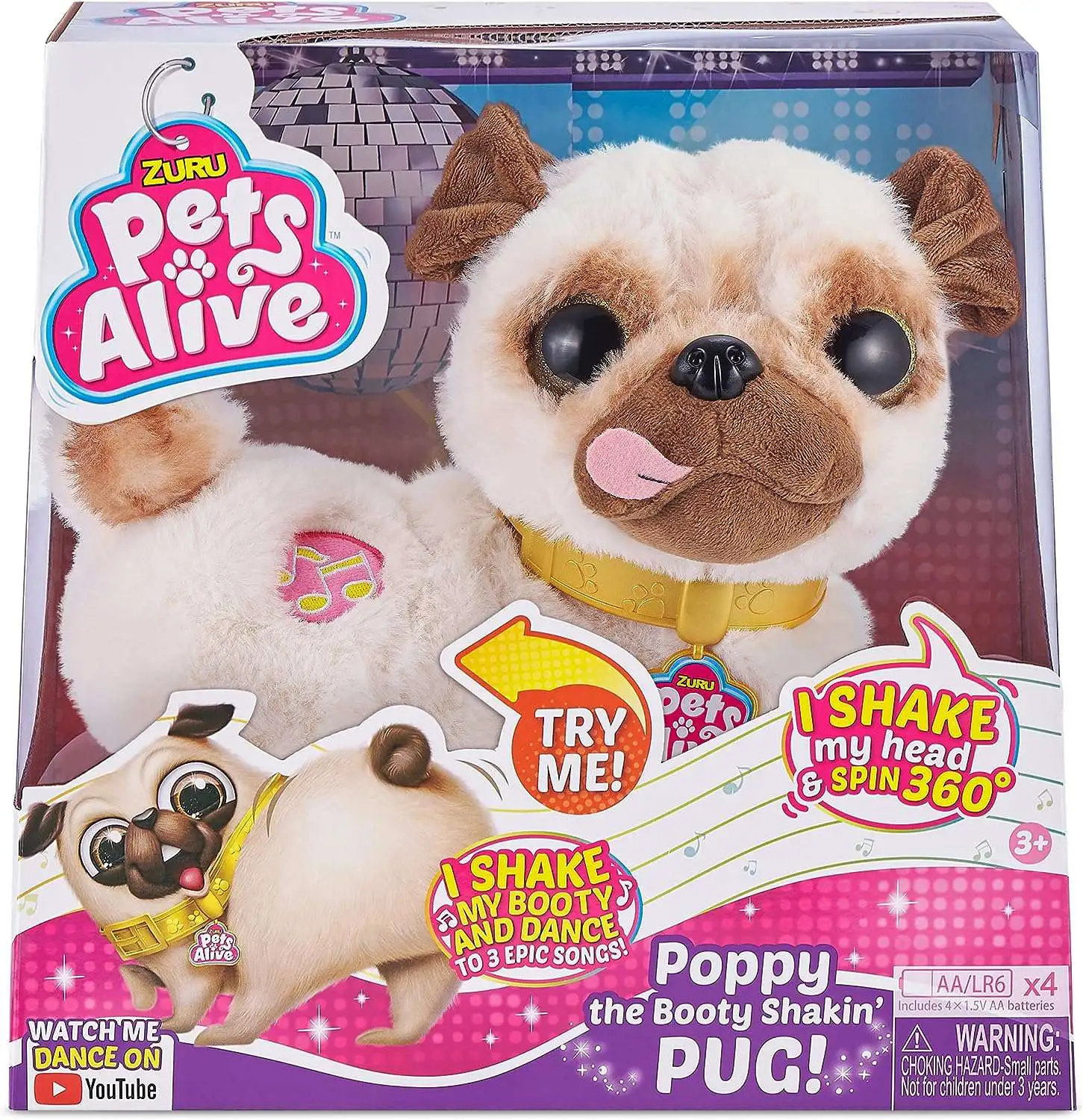 Pets Alive Poppy the Booty Shakin' Pug Robotic Pet Figure