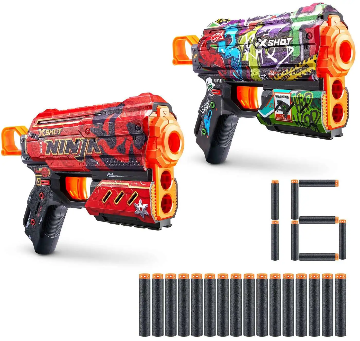 X-Shot Skins Ninja & Graphitti Blaster 2-Pack