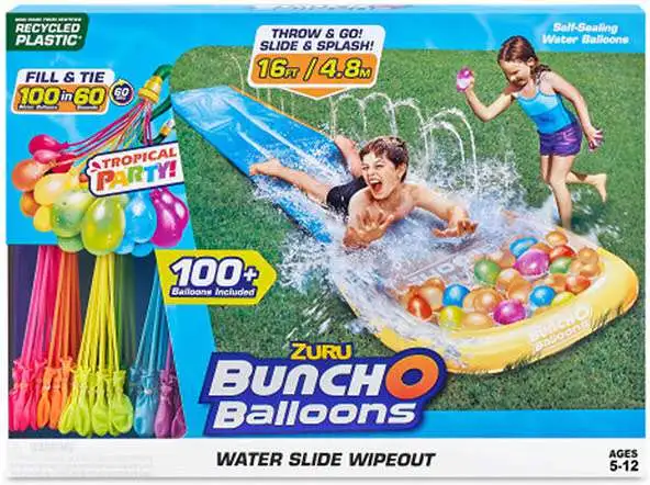 Bunch O Balloons Tropical Party Water Slide Wipeout Set [Damaged Package]