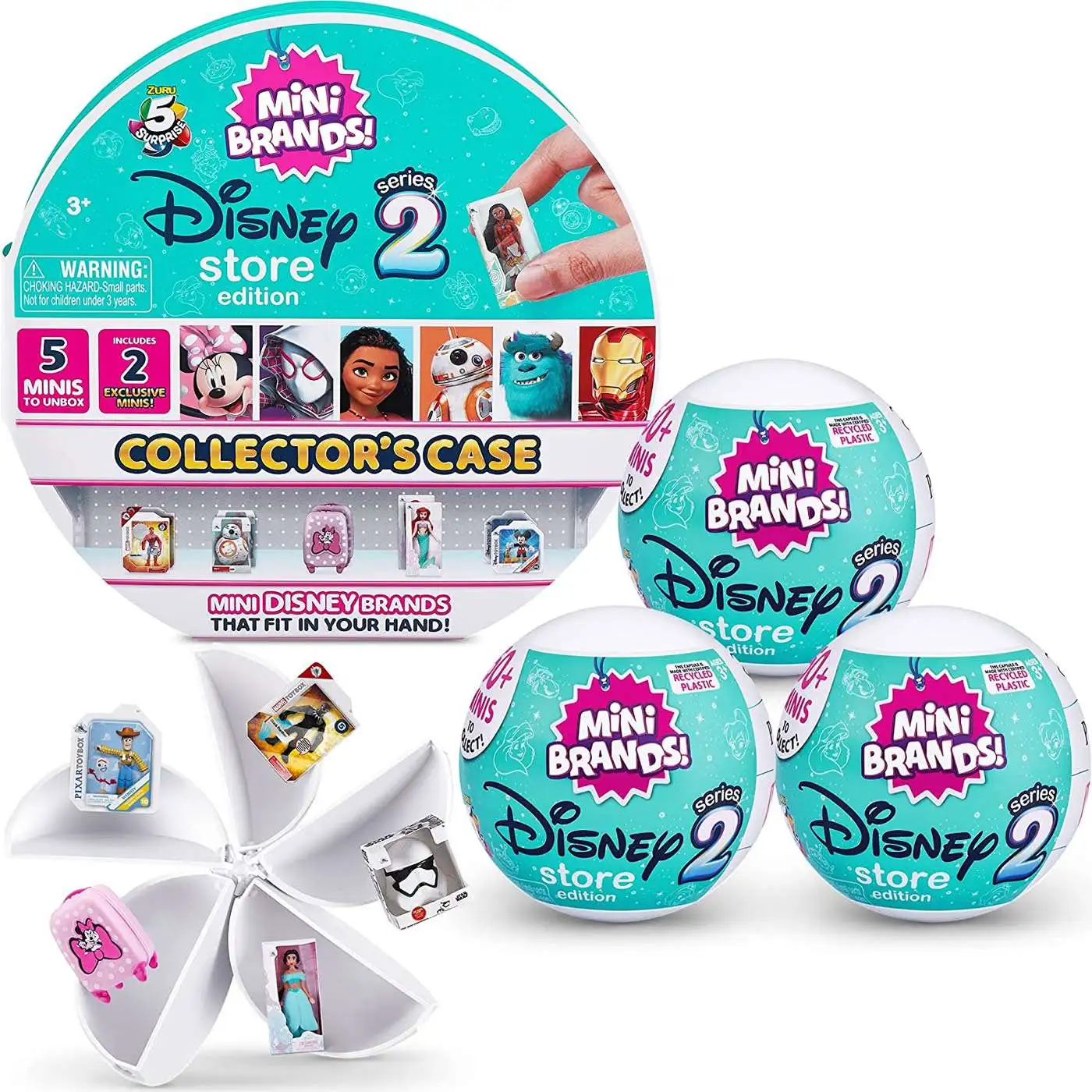 5 Surprise Mini Brands Disney Store Edition Series 2 Collector Case 3  Mystery Packs Bundle Zuru Toys - ToyWiz