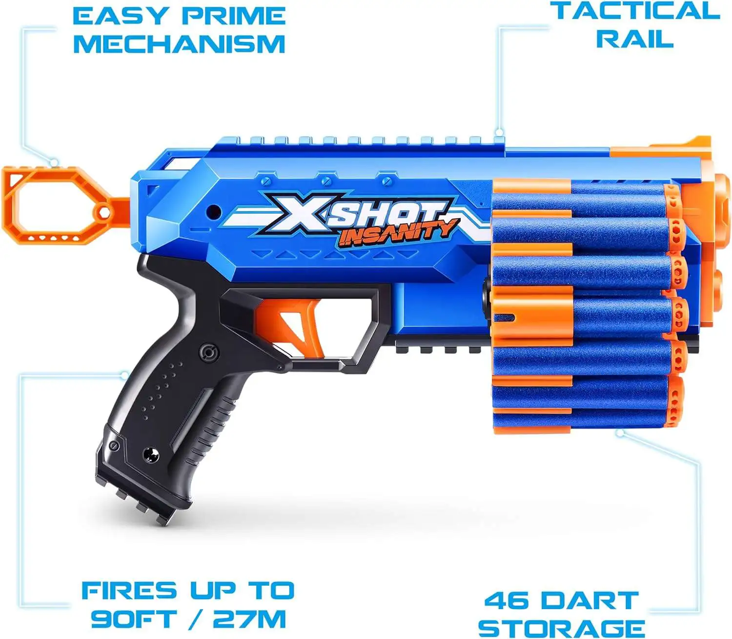 X-Shot Insanity Maniac Blaster 24 Darts Zuru Toys - ToyWiz