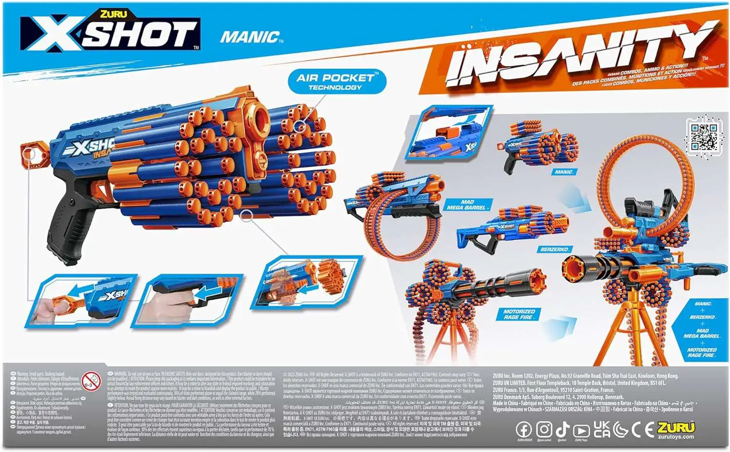 X-Shot Insanity Maniac Blaster 24 Darts Zuru Toys - ToyWiz