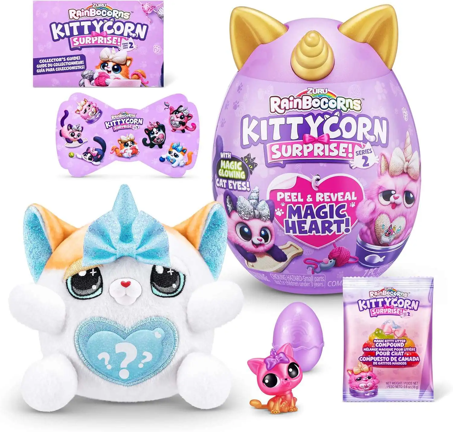 Rainbocorns Kittycorn Surprise Series 2 Exotic Cat Mystery Egg Plush [Over 10 Kitty Surprises Inside!, Magic Glowing Eyes]