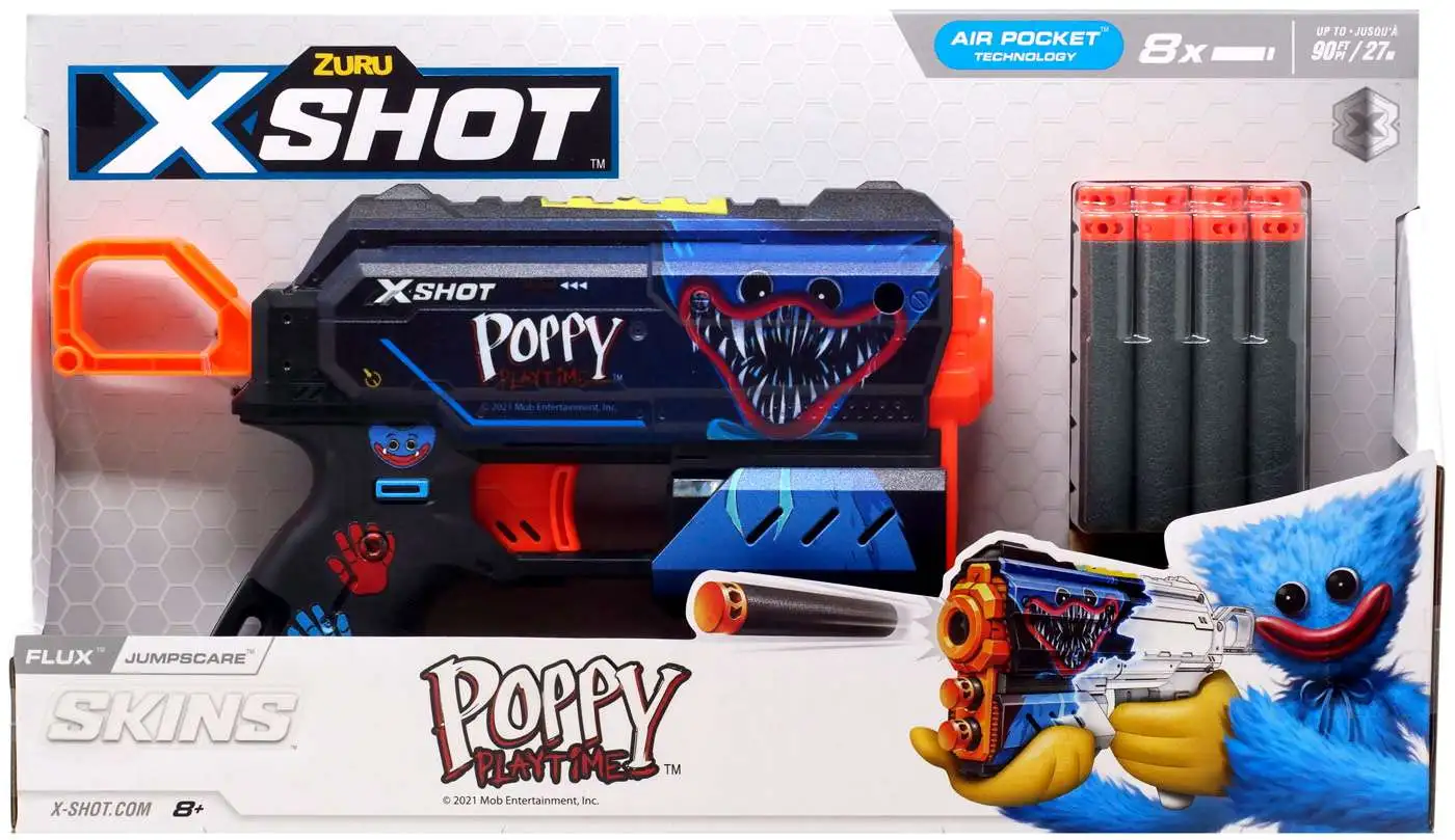 Poppy Playtime X-Shot Skins Flux Jumpscare Blaster [8 Darts]