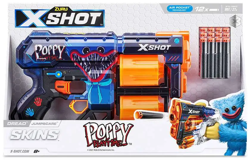 Poppy Playtime X-Shot Skins Dread Jumpscare Blaster [12 Darts]