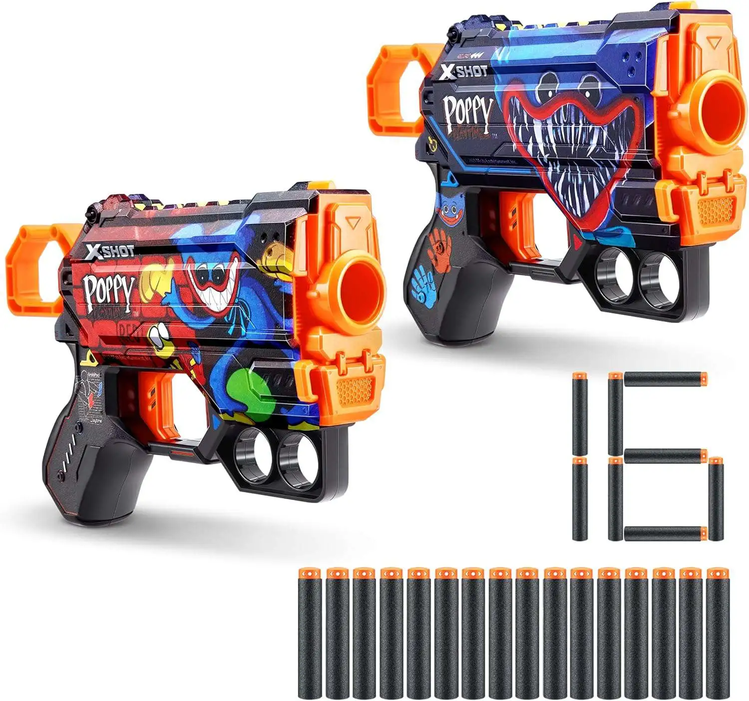 Poppy Playtime X-Shot Skins Dread Jumpscare Toony Blaster 2-Pack