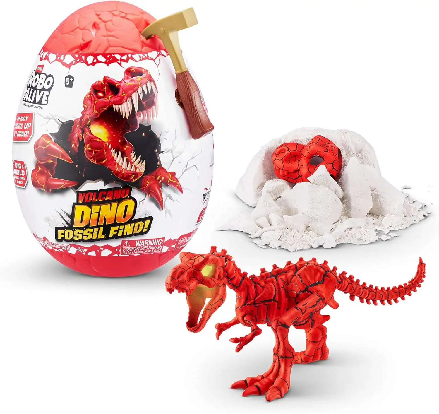 Robo Alive DINO Fossil Find! Volcano T-Rex Pack
