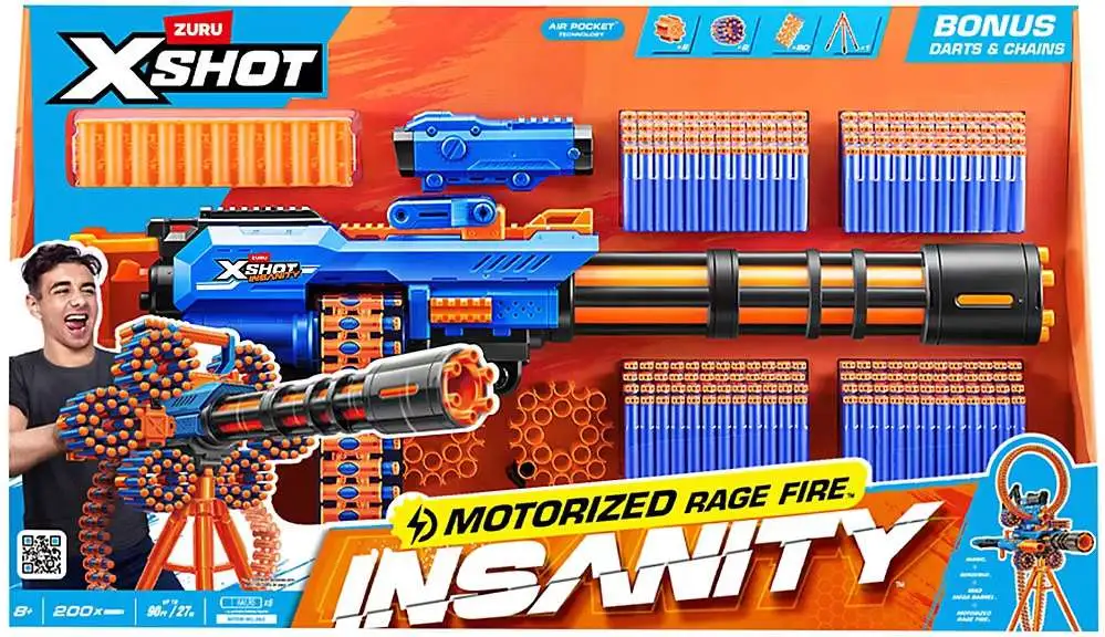 X-Shot Insanity Motorized Rage Fire Blaster 200 Darts Zuru Toys