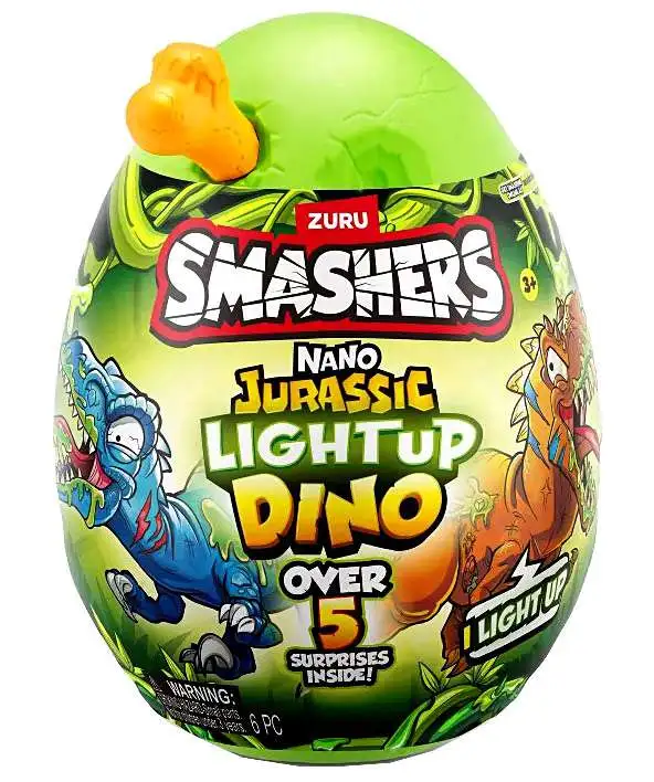 Smashers Jurassic Series 1 Light Up Dino NANO Mystery Egg [RANDOM Color! Over 5 Surprises Inside!]