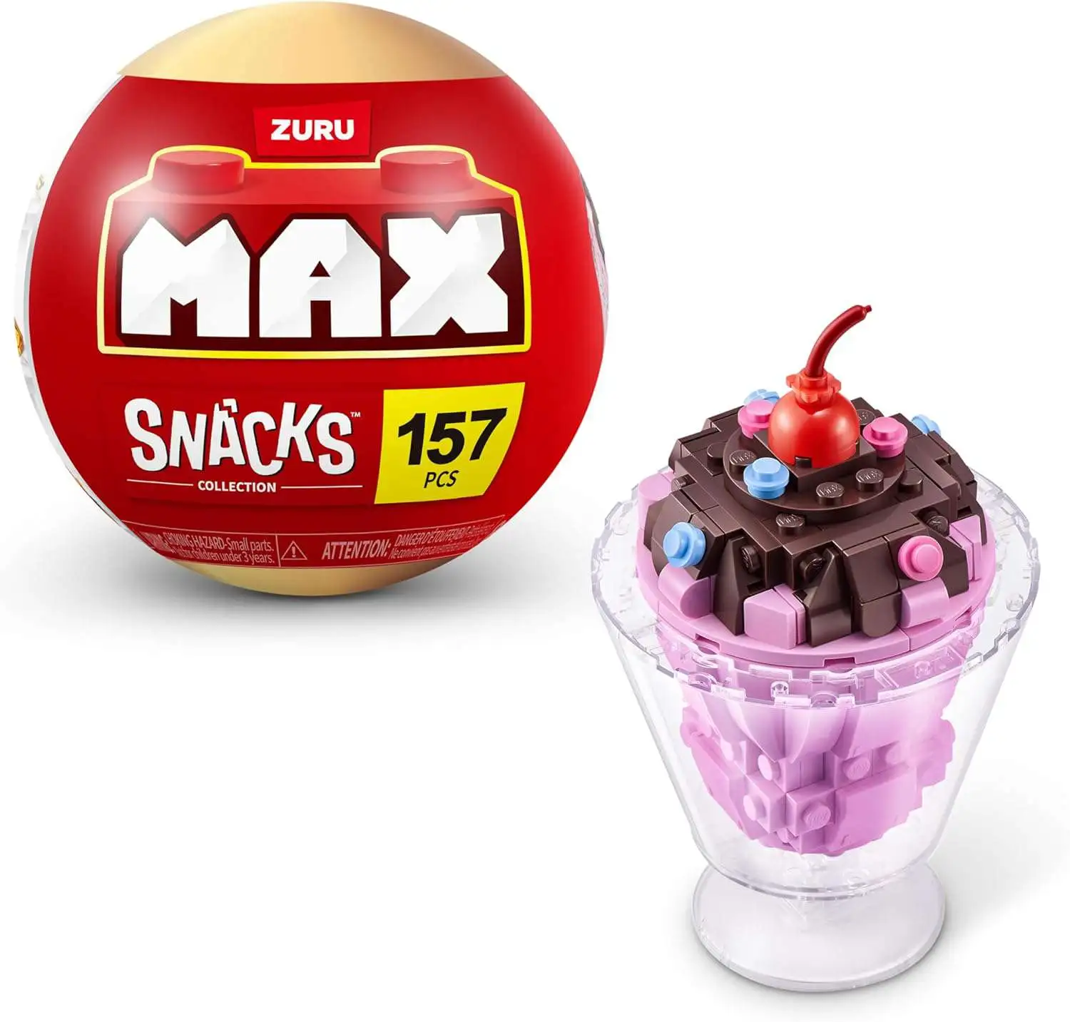 MAX Brick Construction Snacks Collection Ice Cream Set 157 Pieces
