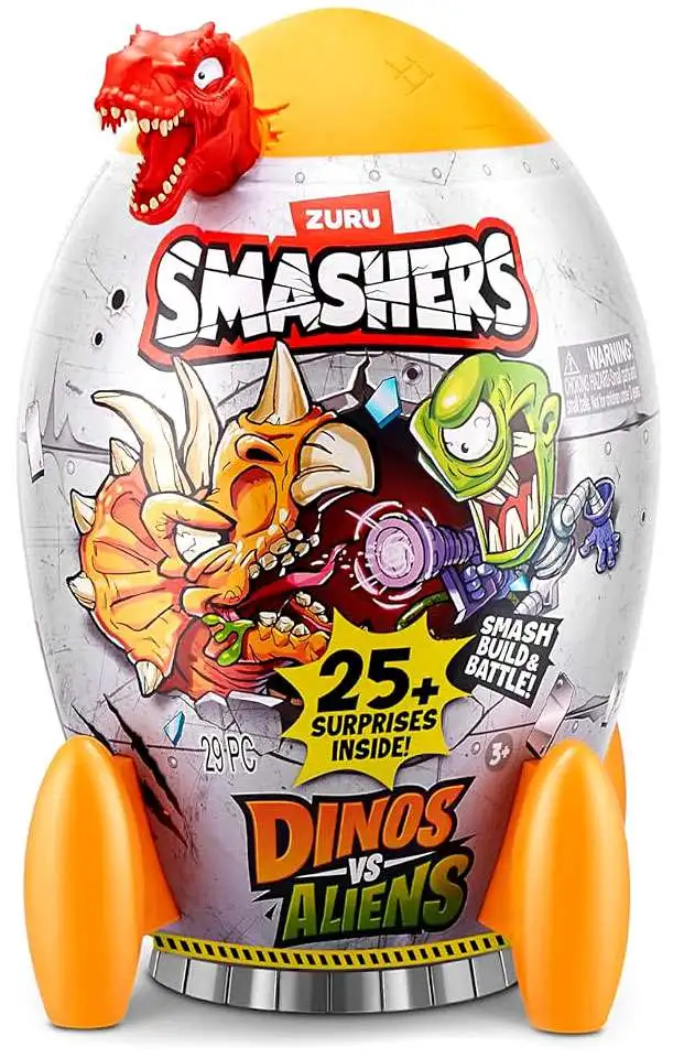 Smashers Dinos vs Aliens T-Rex Mystery Pack [Red, 25+ Surprises!]