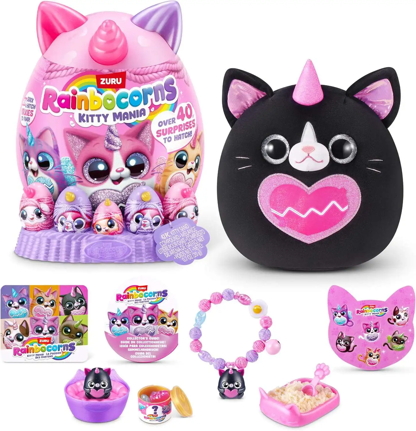 Rainbocorns Kitty Mania Black Cat Mystery Egg Plush [Over 40 Kitty Surprises Inside!]