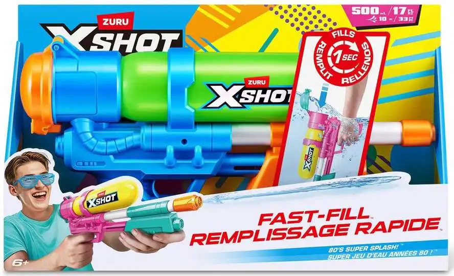 【2枚セット】水没_英語_FOIL_NEM X-Shot Fast-Fill 80s Super Splash Water Blaster Green, Blue Orange