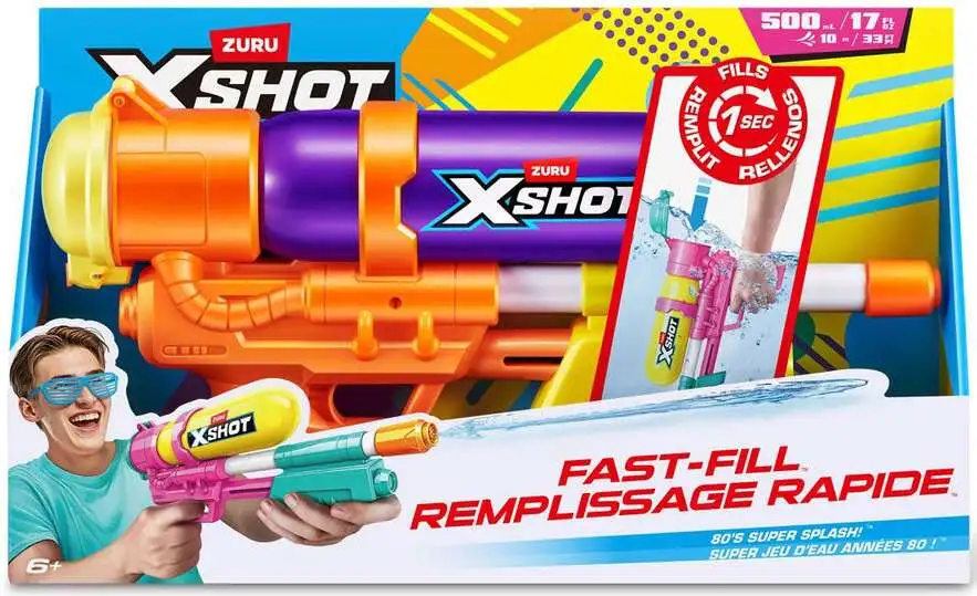 X-Shot Fast-Fill 80's Super Splash! Water Blaster [Purple, Orange & Yellow]