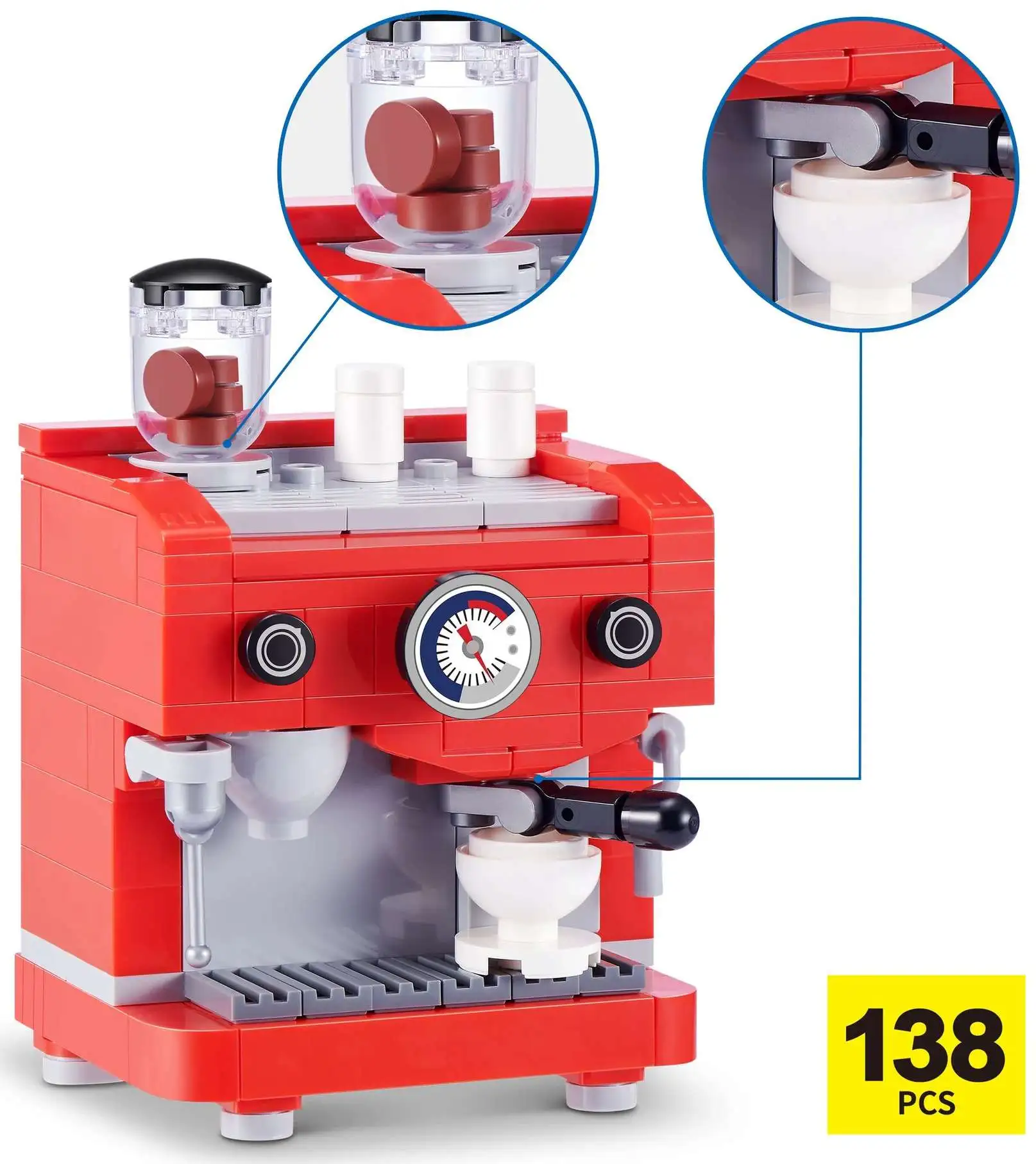 Max Brick Inset MAX Brick Construction Home Collection Coffee Machine Set 138 Pieces ...