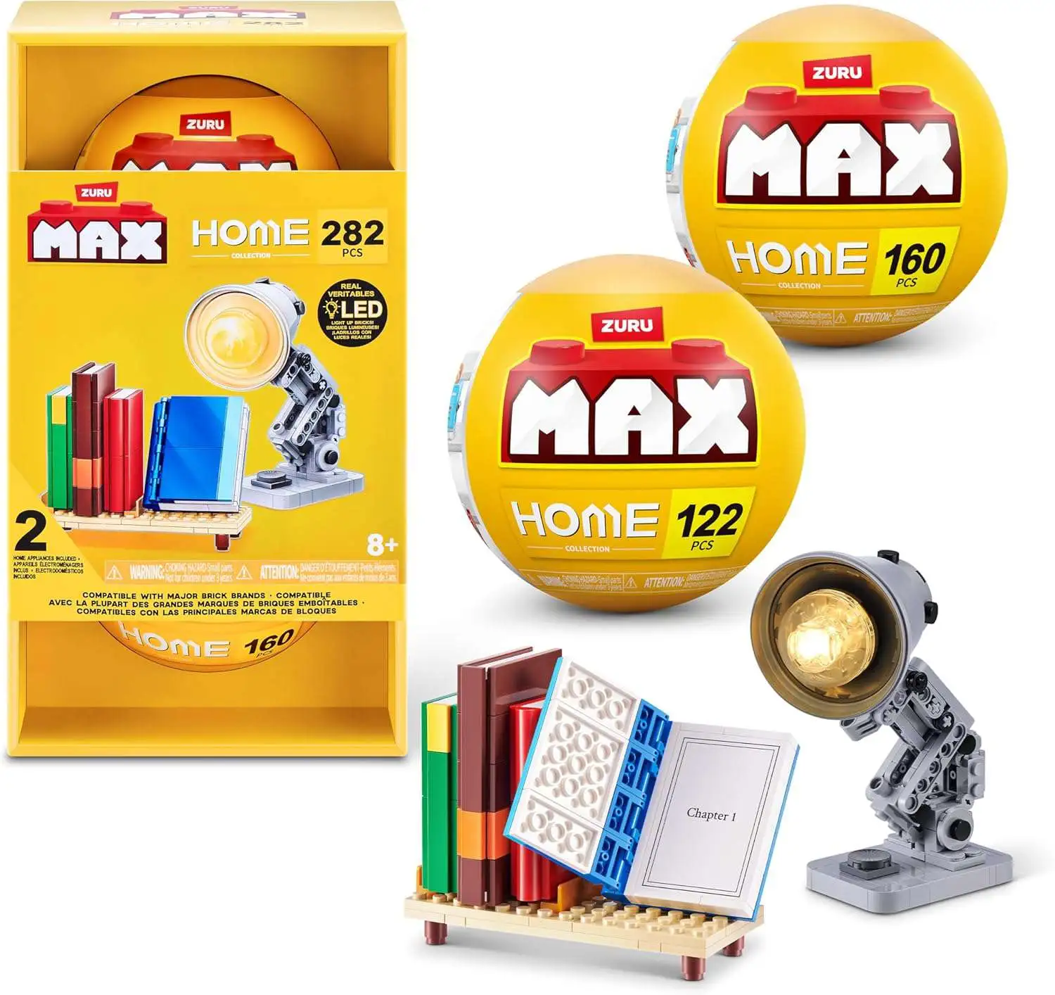 MAX Premium Collection HOME Books & Lamp Brick Construction Set [282 Pieces]