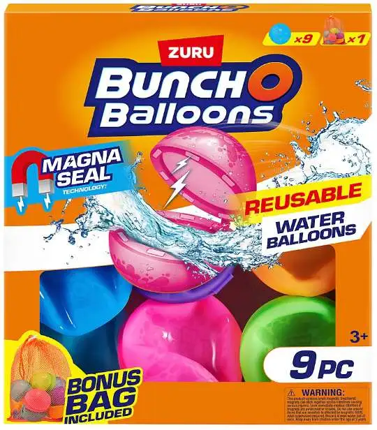 Bunch O Balloons Reusable Water Balloons 9-Pack [RANDOM COLORS]