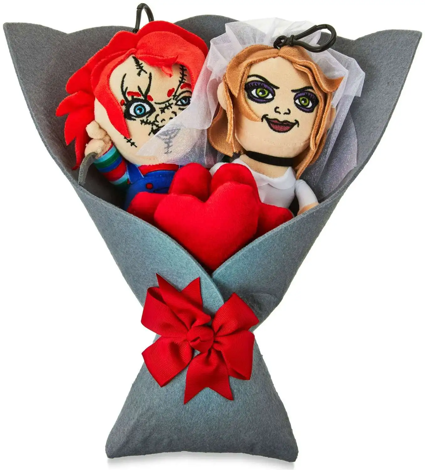 Child's Play 2024 Valentine's Day Chucky & Tiffany 14-Inch Plush Bouquet 2-Pack