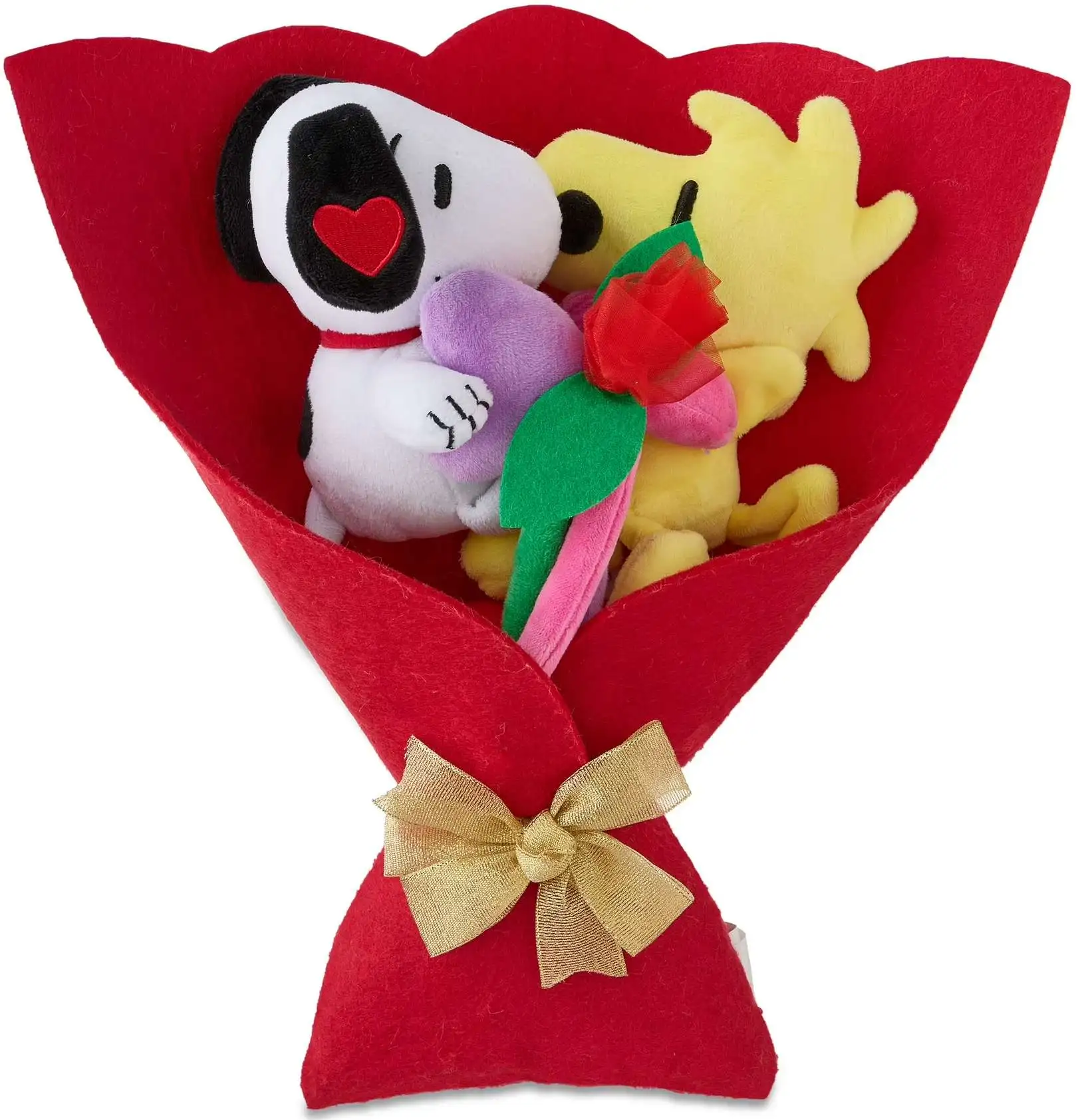 Peanuts 2026 Valentine's Day Snoopy & Woodstock 14-Inch Plush Bouquet 2-Pack