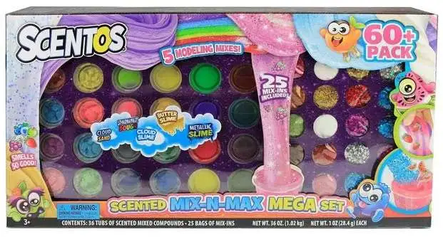 Scentos Scented Mix-N-Max Mega Set [61-Piece Slime, Dough & Sand, Damaged Package]