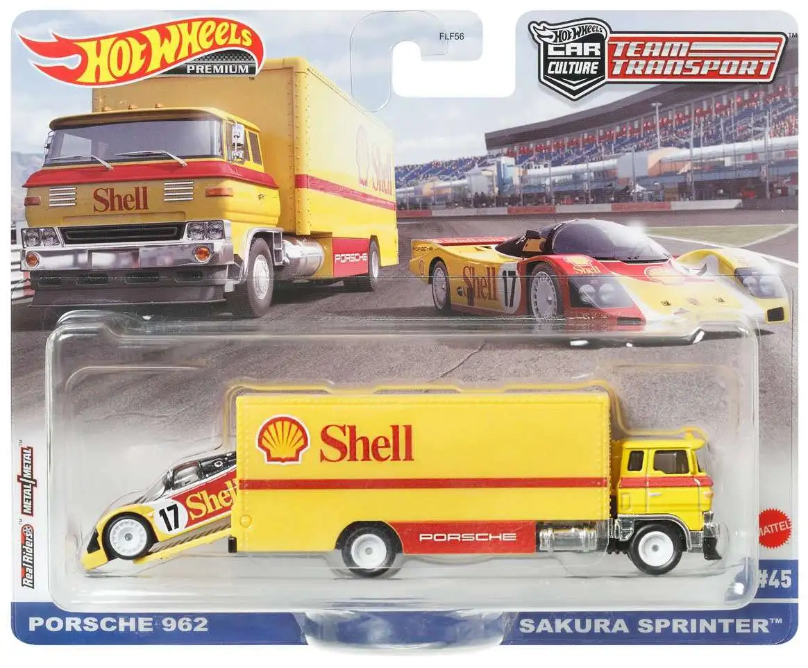 Hot Wheels Car Culture Team Transport Porsche 962 & Sakura Sprinter Diecast Car [Damaged Package]