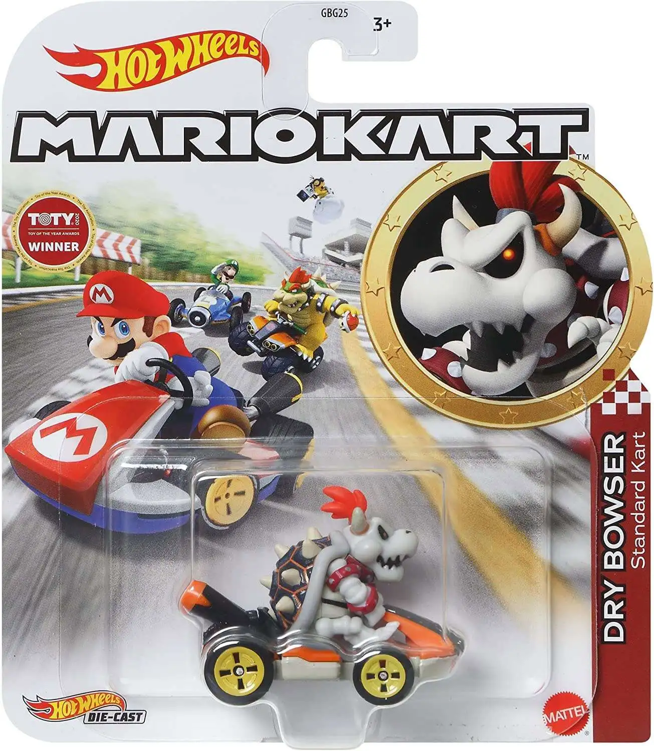 Hot Wheels Mario Kart Dry Bowser Diecast Car [Standard Kart]