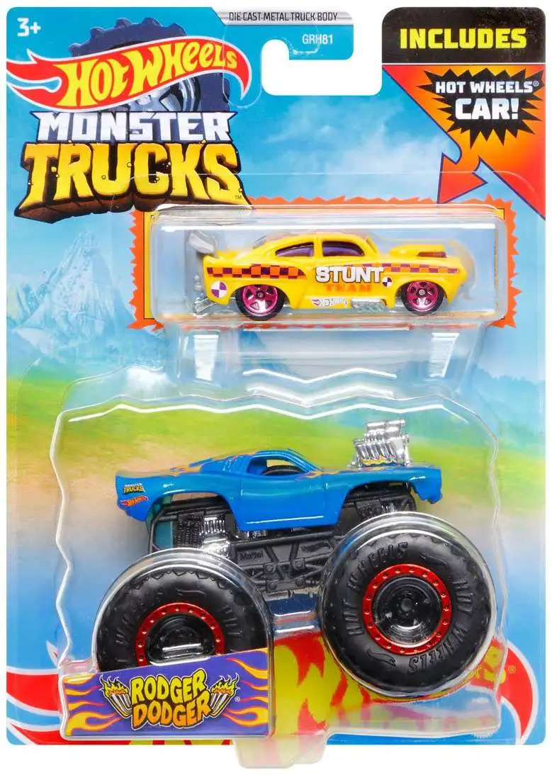 Hot Wheels Monster Trucks Rodger Dodger 164 Diecast Car 2-Pack Damaged ...