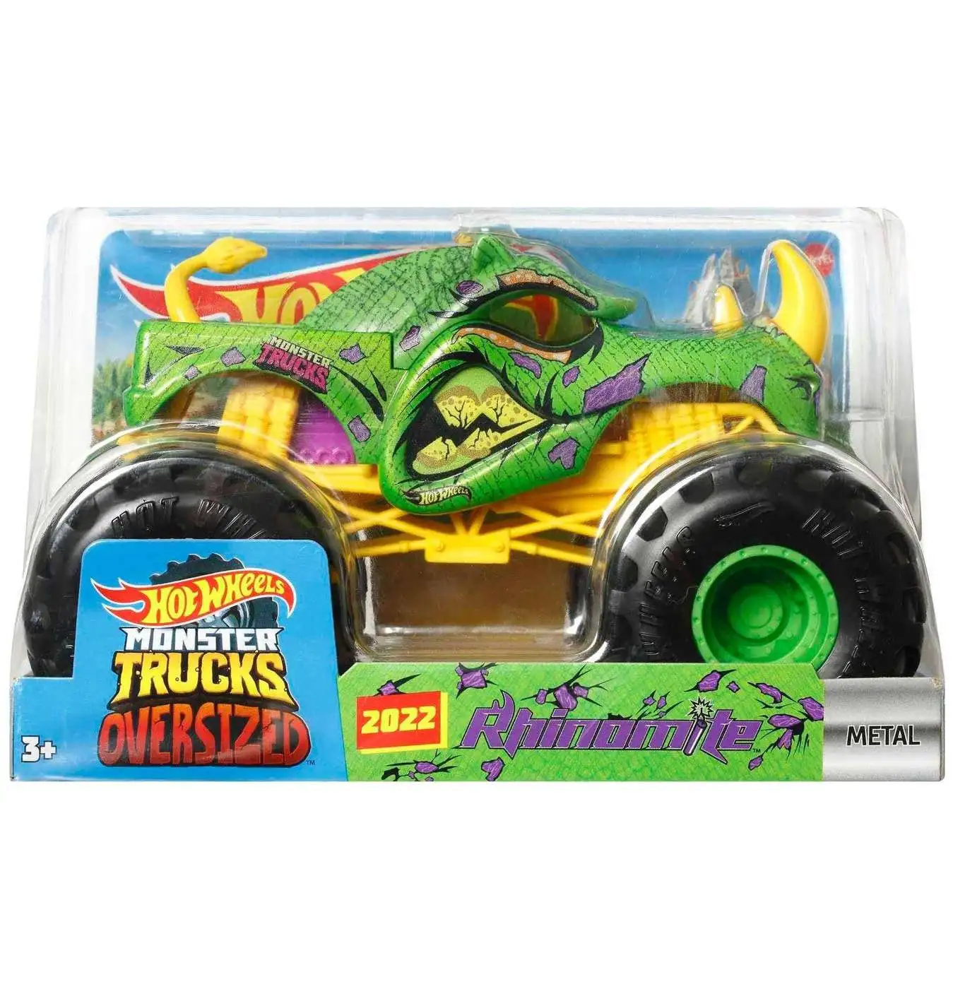 Hot Wheels Monster Truck 1:24 Scale 2022 Rhinomite Giant Wheels, 1 - Kroger