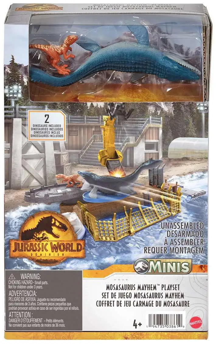 Jurassic World Dominion MINIS Mosasaurus Mayhem Playset [Includes 2 Dinos]