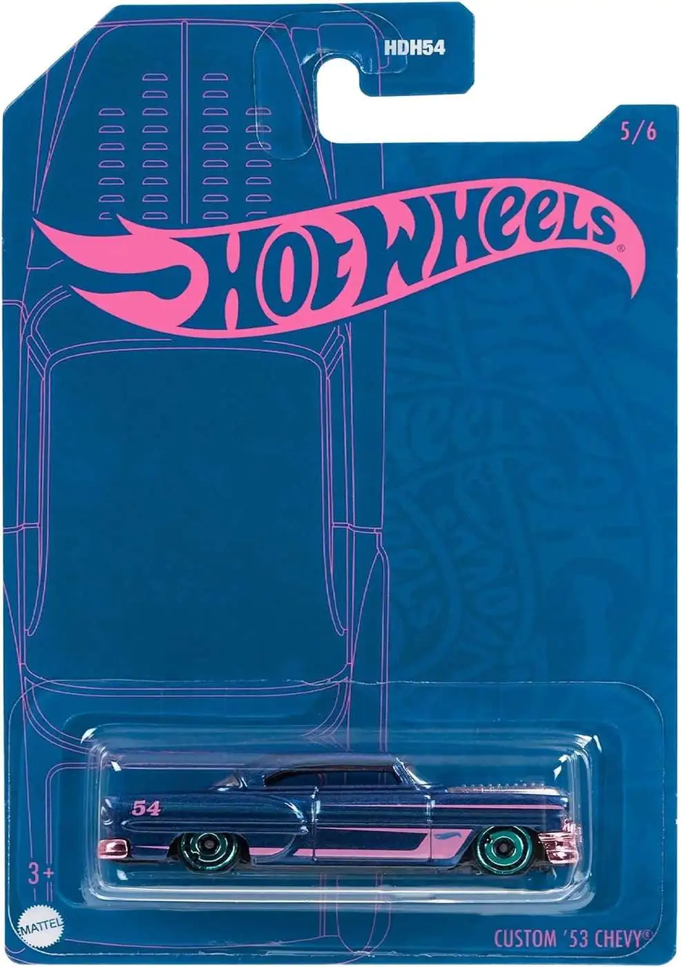 Hot Wheels 2022 Pearl & Chrome Custom '53 Chevy Diecast Car #5/6 [Damaged Package]