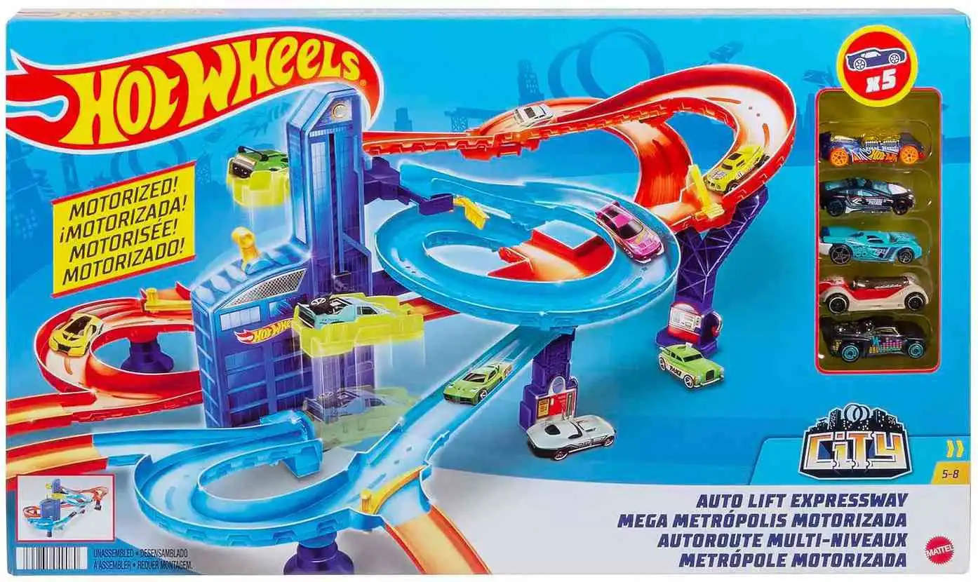 Hot Wheels City Auto Lift Expressway Exclusive Track Set [Damaged Package]