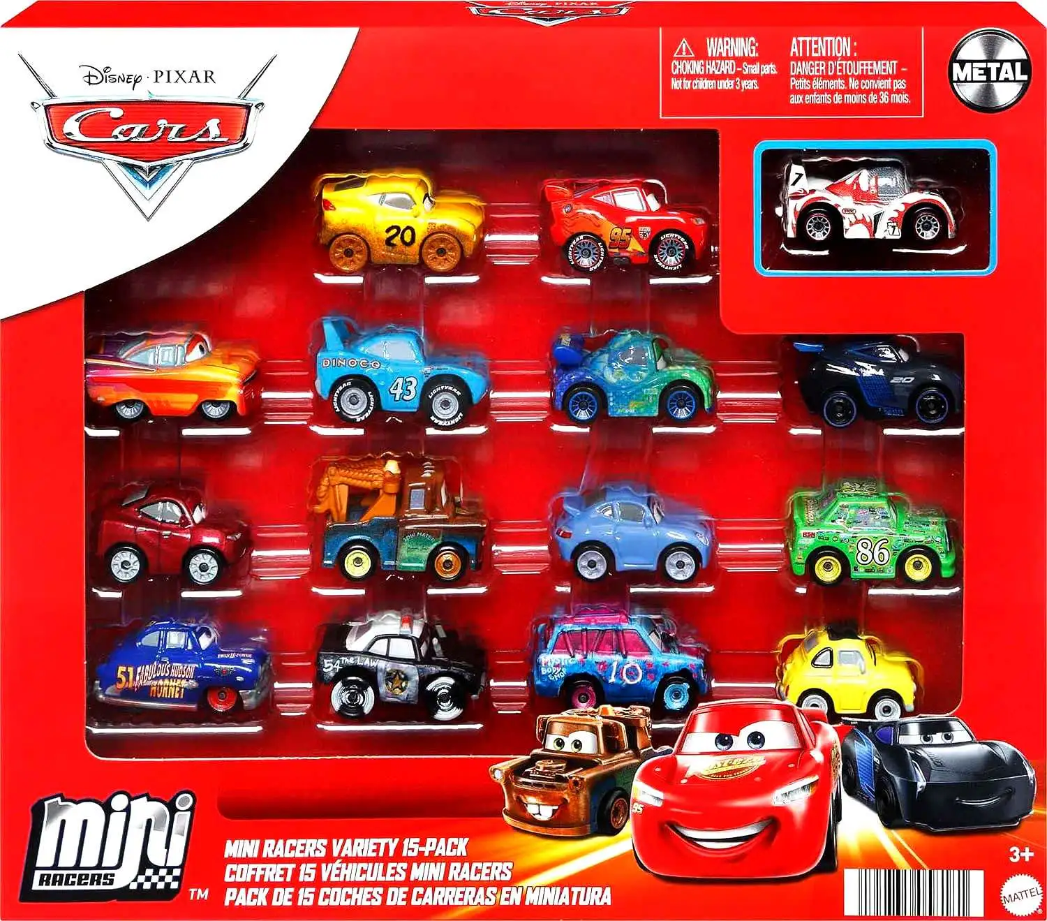 rosado Adaptado Perjudicial Disney Pixar Cars Die Cast Metal Mini Racers Mini Racers Variety Exclusive  Car 15-Pack 2022 Mattel - ToyWiz