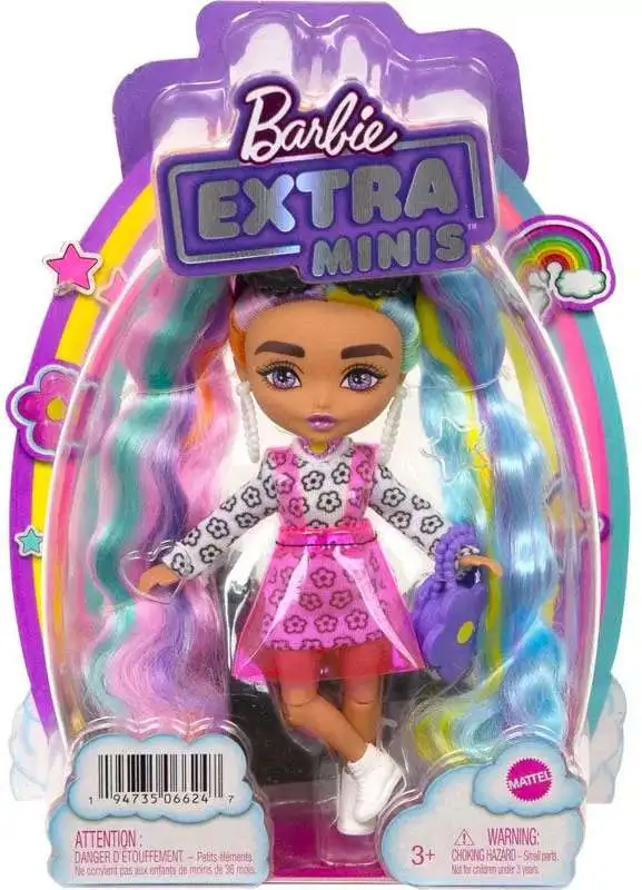 Barbie Extra Minis Flower Print Dress 6-Inch Doll