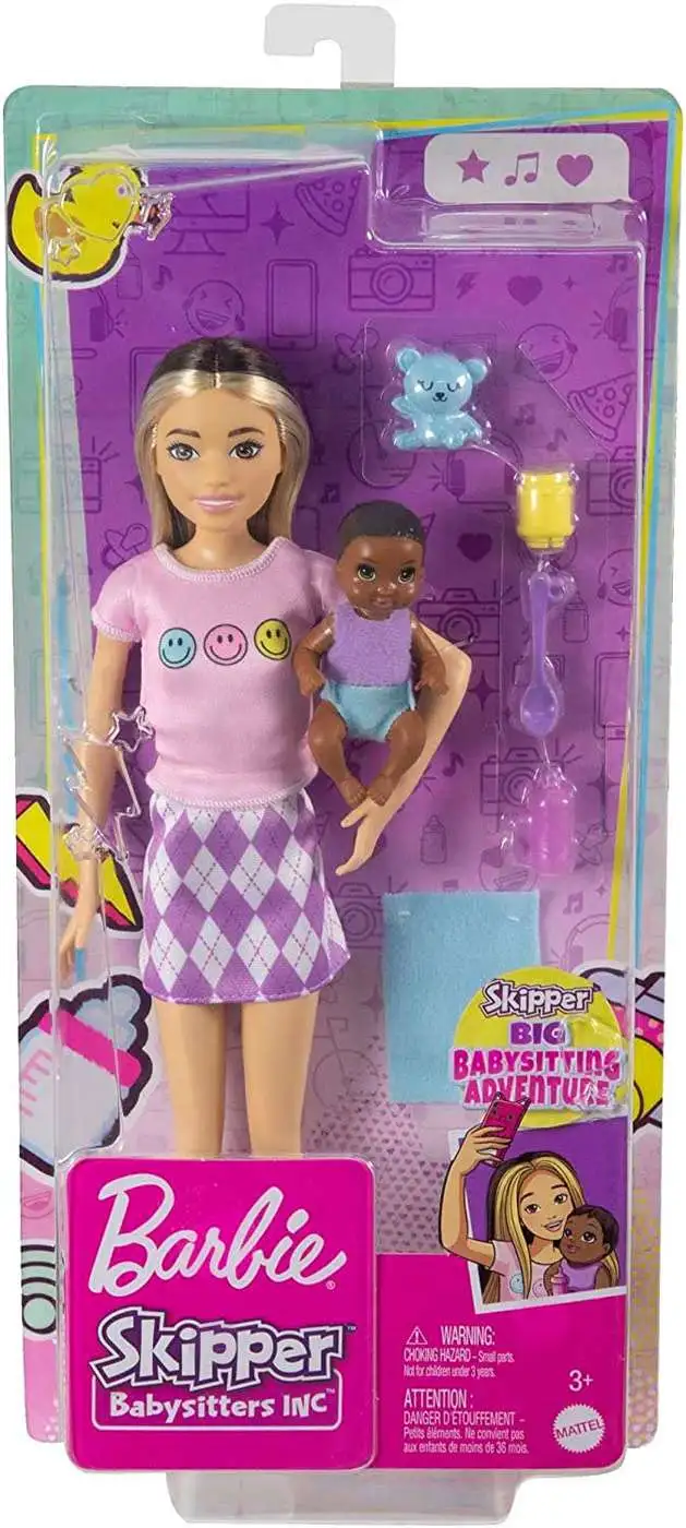 Wees zij is Subjectief Barbie Skipper Babysitters Inc Barbie Baby 10.5 Doll Accessories Smile Face  Shirt Mattel - ToyWiz