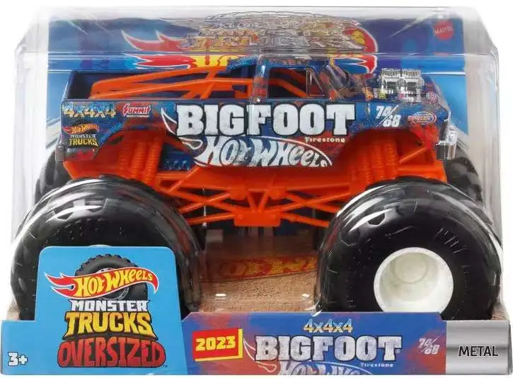 Hot Wheels Monster Trucks Oversized Bigfoot Vehicle in 1:24 Scale