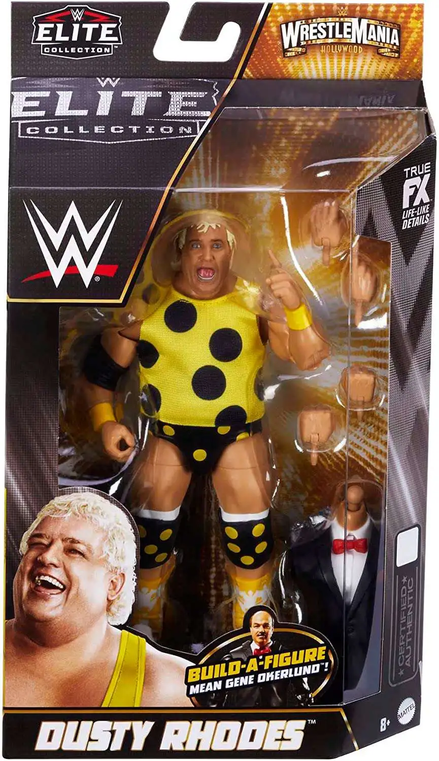 WWE Wrestling Elite Collection WrestleMania Dusty Rhodes Action Figure [Build Mean Gene Okerlund]