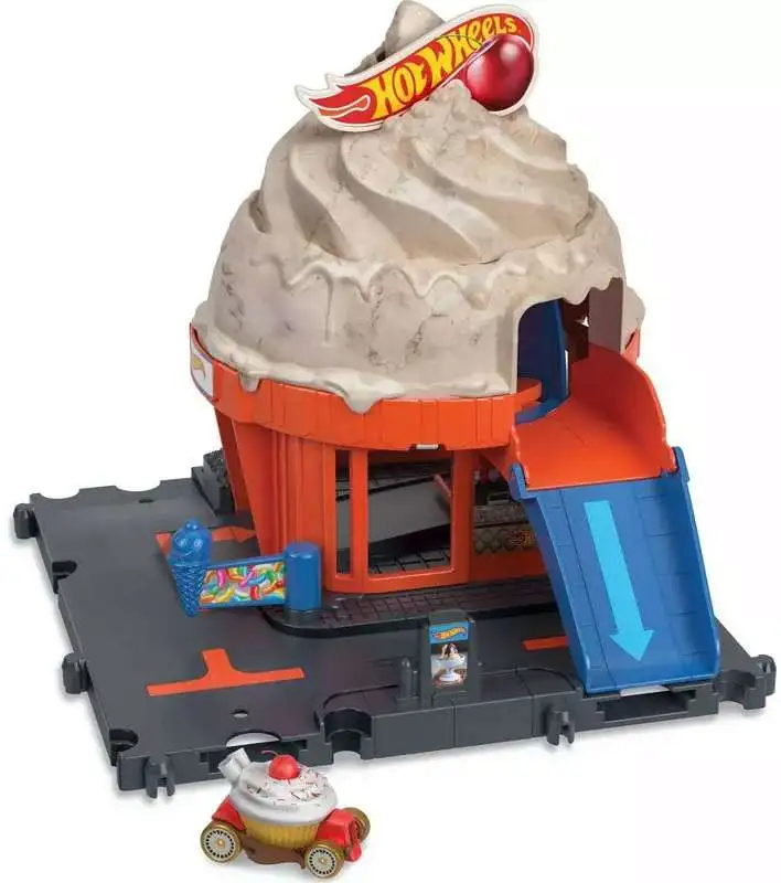 Hot Wheels City Downtown Ice Cream Swirl 164 Track Set Mattel Toys - ToyWiz