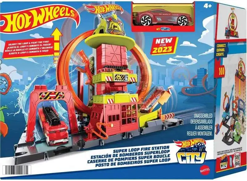 Hot Wheels City Super Loop Fire Station Track Set [Damaged Package]