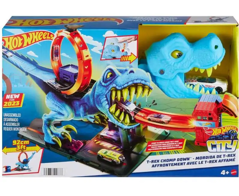 Hot Wheels City T-Rex Chomp Down Track Set