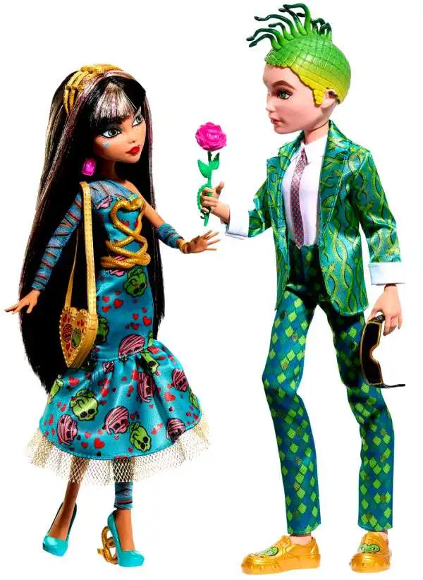 Monster High Howliday Love Edition Cleo De Nile & Deuce Gorgon 10.5-Inch Doll 2-Pack [Valentine's Day Limited Edition, Damaged Package]