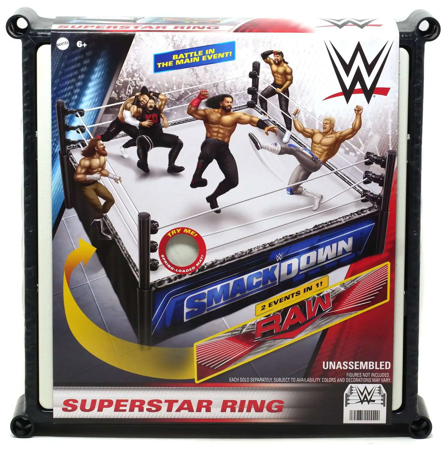 WWE Wrestling Raw Smackdown Ring Superstar Ring Mattel Toys - ToyWiz