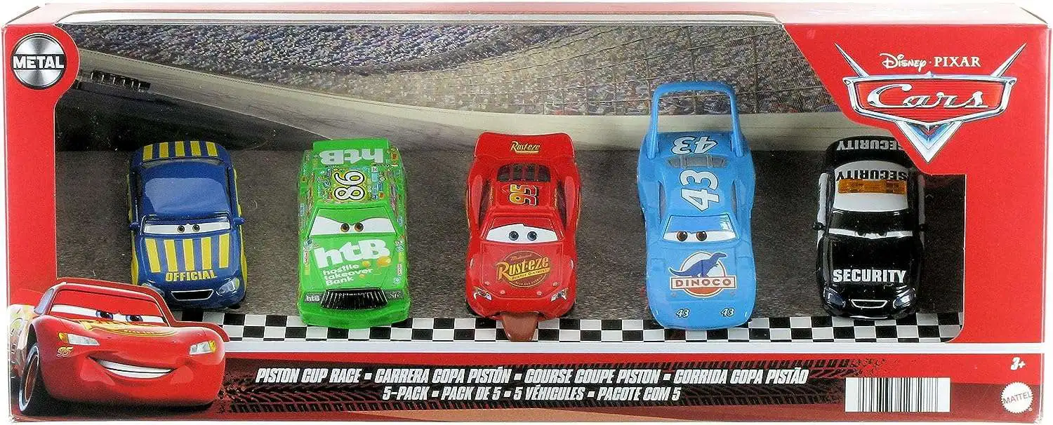 Disney / Pixar Cars Piston Cup Race Die Cast Car 5-Pack [Race Official Tom, Chick Hicks, Finish Line McQueen, Strip Weathers & Marlon McKay]