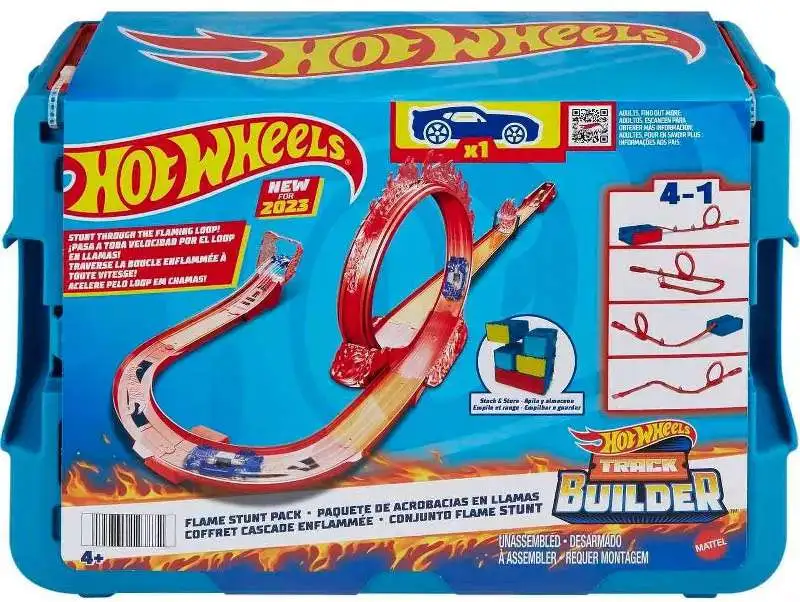 Hot Wheels Track Builder System Flame Stunt Pack 164 Track Set