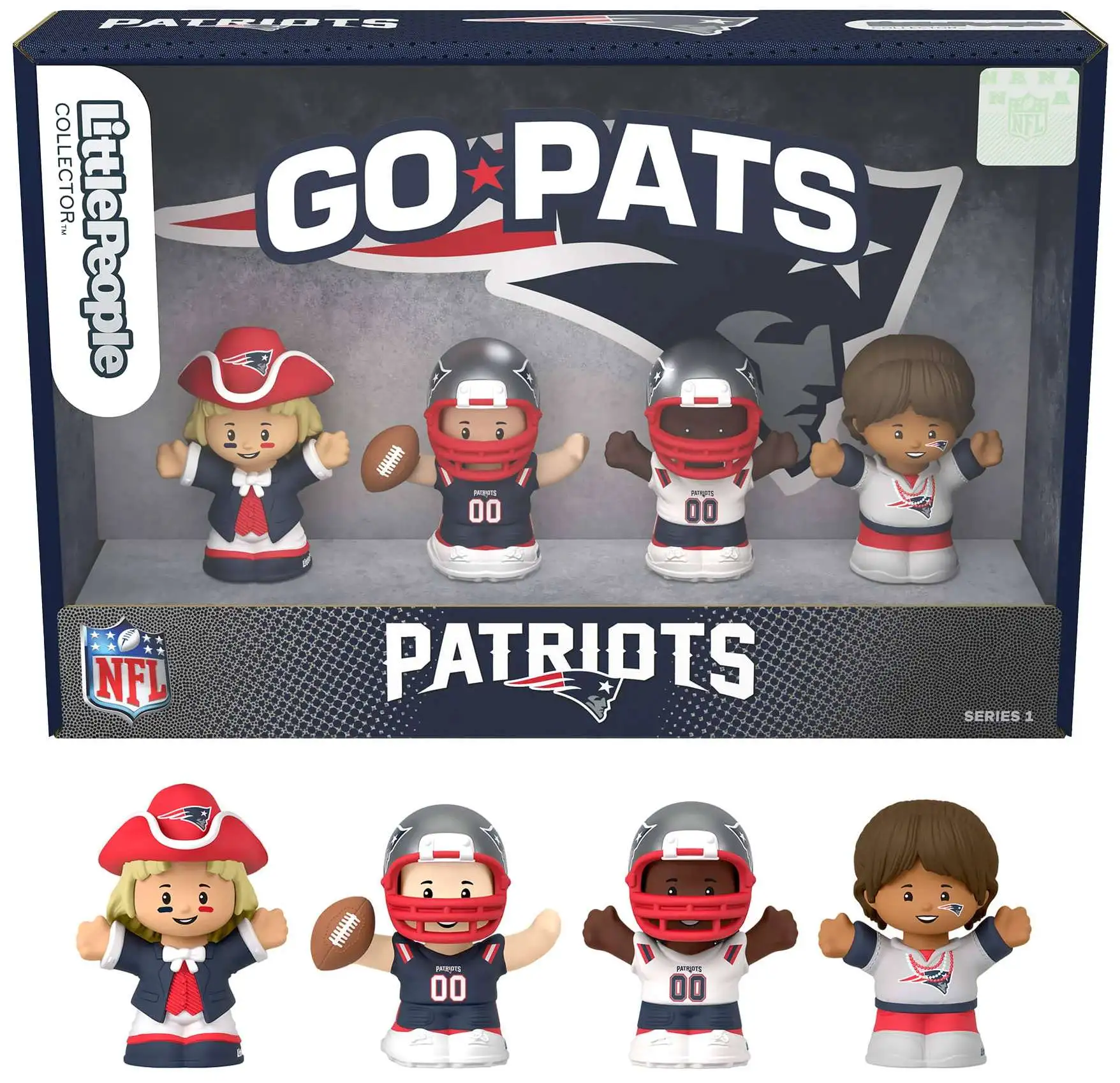 Fisher Price Little People x NFL Collector Series New England Patriots Figure 4-Pack [Go Pats]
