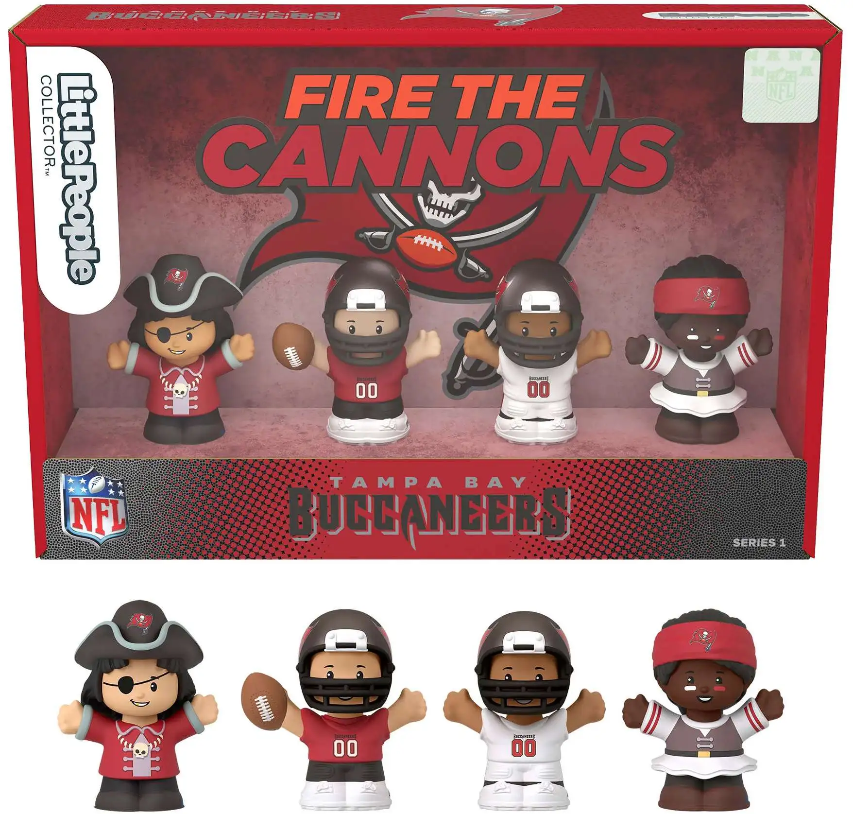Fisher Price Little People x NFL Collector Series Tampa Bay Buccaneers Figure 4-Pack [Fire the Cannons]