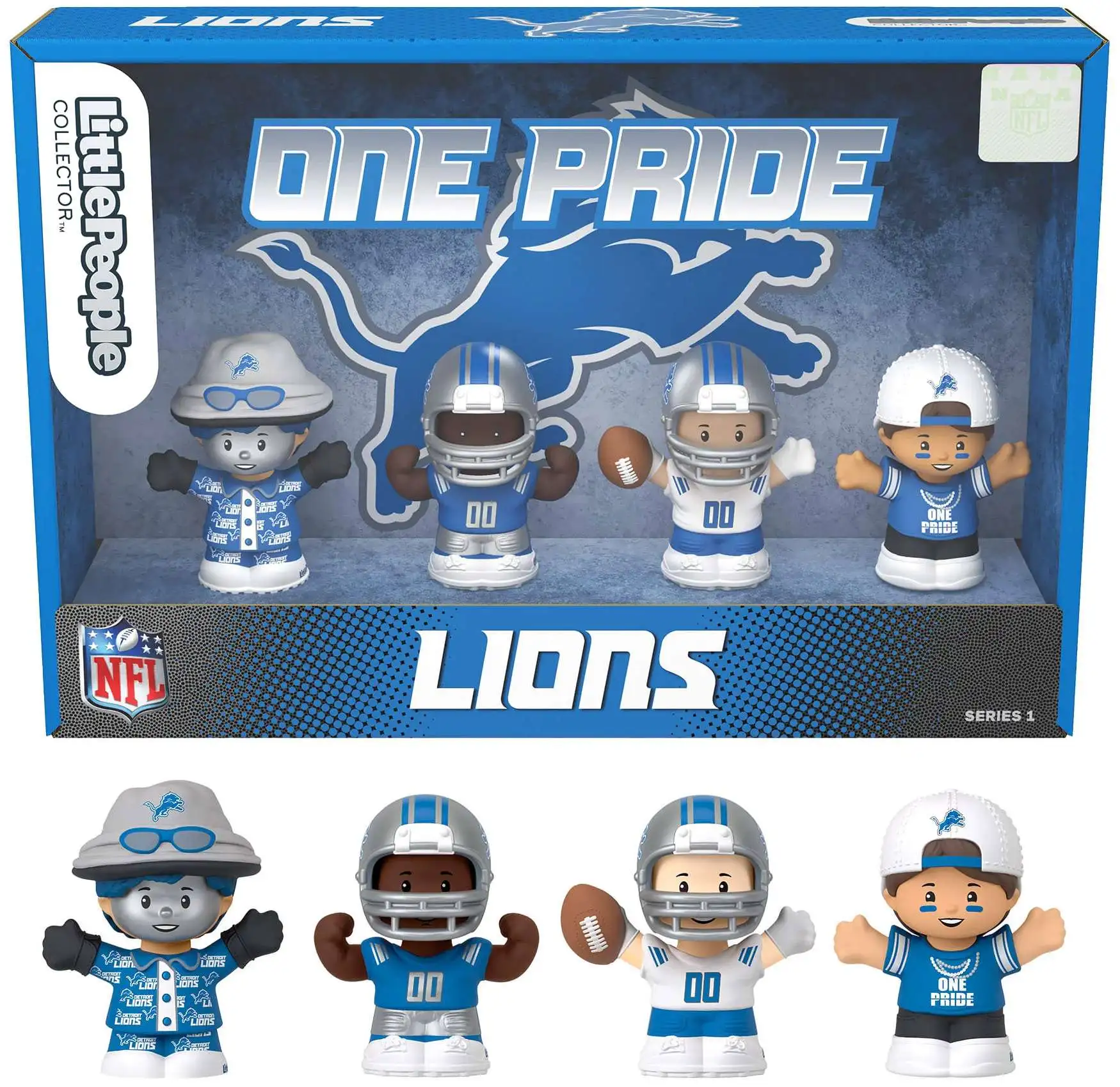 Fisher Price Little People x NFL Collector Series Detroit Lions Figure 4-Pack [One Pride]