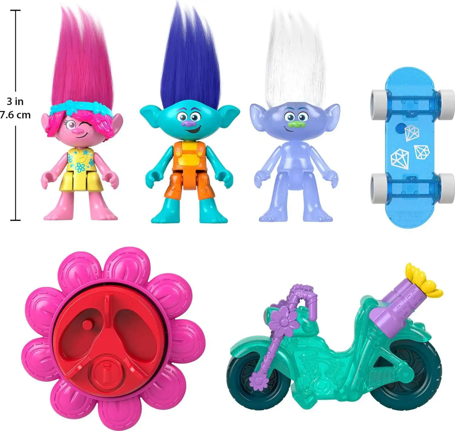 Fisher Price Trolls Imaginext Sparkle Roll Pack Figure Set Poppy ...